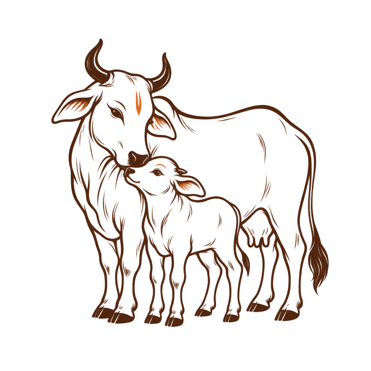 mother cow and calf