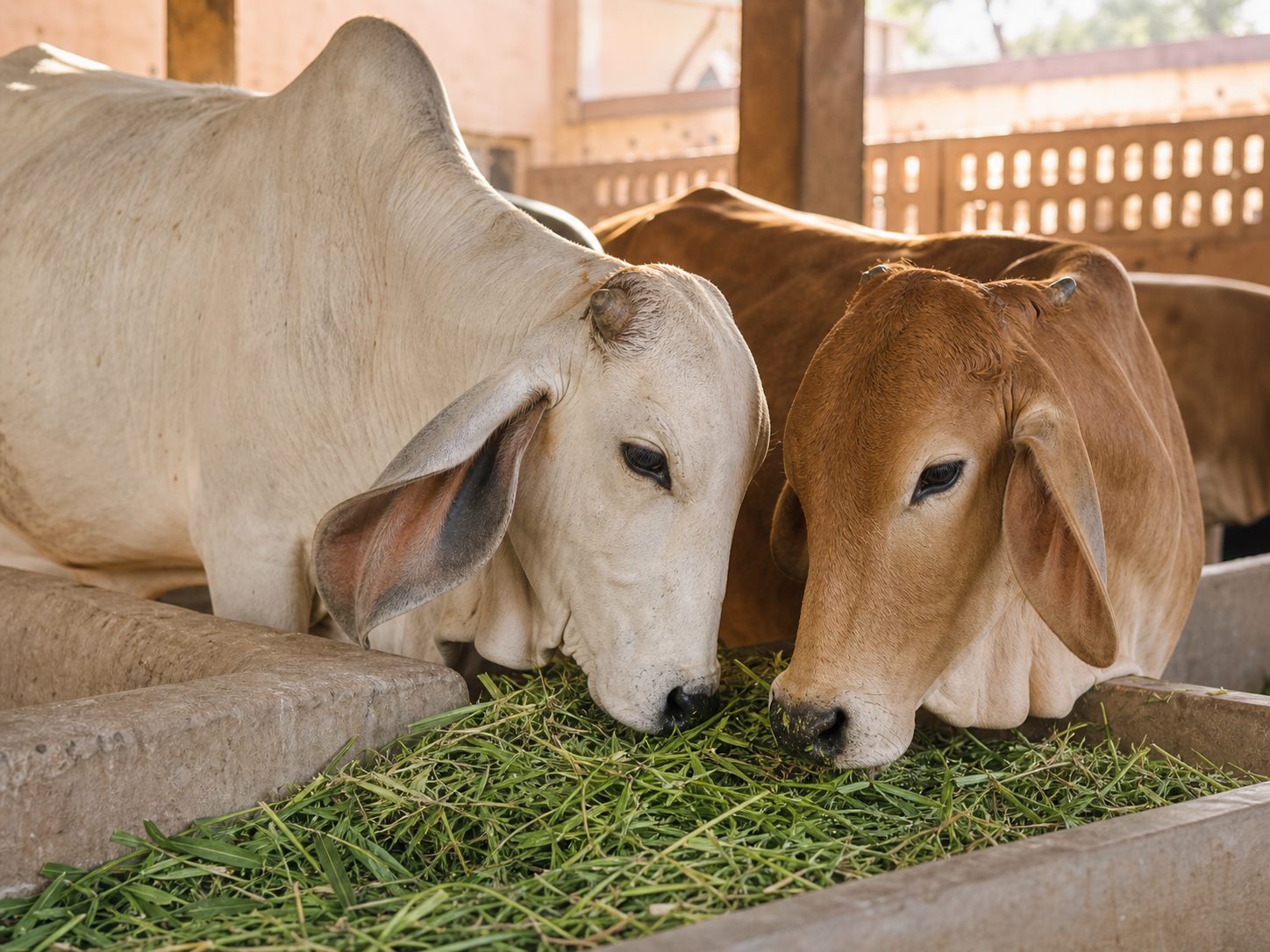 Cows resting in the Gaushala